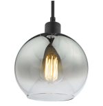 Lycia 1lt Single Pendant Matt Black Ombre Smoked Glass - Image 2