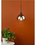 Lycia 1lt Single Pendant Matt Black Ombre Smoked Glass - Image 4