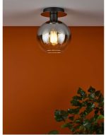 Lycia 1lt Semi Flush Matt Black Ombre Smoked Glass - Image 3