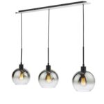 Lycia 3lt Bar Pendant Matt Black Ombre Smoked Glass