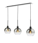 Lycia 3lt Bar Pendant Matt Black Ombre Smoked Glass