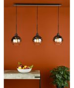 Lycia 3lt Bar Pendant Matt Black Ombre Smoked Glass - Image 6