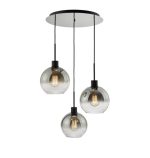 Lycia 3lt Cluster Pendant Matt Black Smoked Ombre Glass