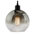 Lycia 3lt Cluster Pendant Matt Black Smoked Ombre Glass - Image 3