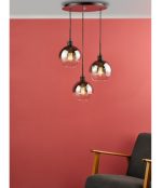 Lycia 3lt Cluster Pendant Matt Black Smoked Ombre Glass - Image 4
