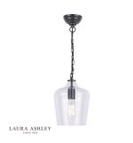 Laura Ashley Ockley Bottle Pendant Glass & Matt Black
