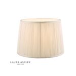Laura Ashley Hemsley Pleated Silk Empire Drum Shade Cream 25cm/10 inch