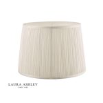 Laura Ashley Hemsley Pleated Silk Empire Drum Shade Cream 25cm/10 inch - Image 3