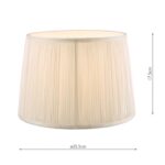 Laura Ashley Hemsley Pleated Silk Empire Drum Shade Cream 25cm/10 inch - Image 5