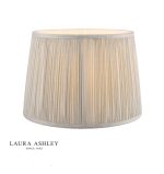 Laura Ashley Hemsley Pleated Silk Empire Drum Shade Silver 25cm/10 inch