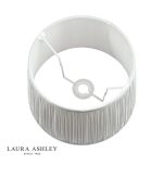 Laura Ashley Hemsley Pleated Silk Empire Drum Shade Silver 25cm/10 inch - Image 3