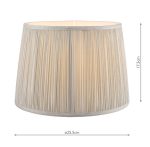 Laura Ashley Hemsley Pleated Silk Empire Drum Shade Silver 25cm/10 inch - Image 4