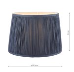 Laura Ashley Hemsley Pleated Silk Empire Drum Shade Midnight Blue 30cm/12 inch - Image 5