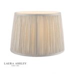Laura Ashley Hemsley Pleated Silk Empire Drum Shade Silver 30cm/12 inch