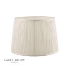 Laura Ashley Hemsley Pleated Silk Empire Drum Shade Cream 20cm/8 inch - Image 3