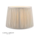 Laura Ashley Hemsley Pleated Silk Empire Drum Shade Silver 20cm/8 inch