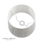 Laura Ashley Hemsley Pleated Silk Empire Drum Shade Silver 20cm/8 inch - Image 3