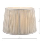 Laura Ashley Hemsley Pleated Silk Empire Drum Shade Silver 20cm/8 inch - Image 4