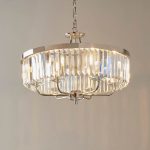 Round 6lt Bright Nickel Cut Glass Chandelier - Image 2