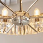 Round 6lt Bright Nickel Cut Glass Chandelier - Image 5