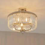 Round 3lt Bright Nickel Cut Glass Semi-Flush - Image 2