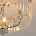 Round 3lt Bright Nickel Cut Glass Semi-Flush - Image 4