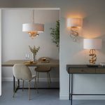 Gold 3lt Ribbon Pendant With Ivory Shade - Image 3