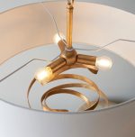 Gold 3lt Ribbon Pendant With Ivory Shade - Image 4