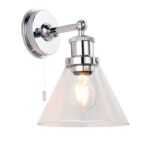 Toulon Chrome Wall Light With Clear Coned Glass