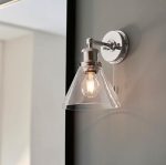 Toulon Chrome Wall Light With Clear Coned Glass - Image 2