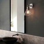 Toulon Chrome Wall Light With Clear Coned Glass - Image 3