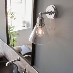 Toulon Chrome Wall Light With Clear Coned Glass - Image 4