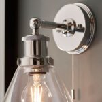 Toulon Chrome Wall Light With Clear Coned Glass - Image 5