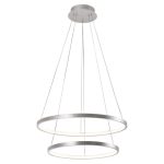 Circle 2lt Silver Double Ring LED Pendant Light
