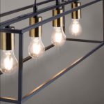 Fabio 4lt Bar Pendant Black & Brass - Image 4