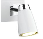 Loft 2lt Wall Spotlight Matt White Polished Chrome - Image 4