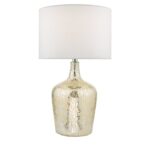 Lolek Dual Light Table Lamp Clear/Silver Glass With Shade