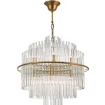 Lukas 13lt Pendant Brushed Antique Gold & Clear Glass