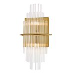 Lukas 2lt Wall Light Antique Gold Glass