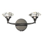 Luther 2lt Wall Light Black Chrome Crystal