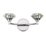 Luther 2lt Wall Light Polished Chrome Crystal