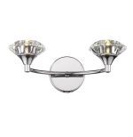 Luther 2lt Wall Light Polished Chrome Crystal