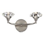 Luther 2lt Wall Light Satin Chrome Crystal