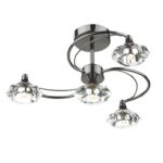 Luther 4lt Semi Flush Black Chrome Crystal