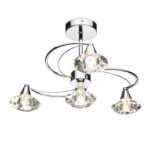 Luther 4lt Semi Flush Polished Chrome Crystal