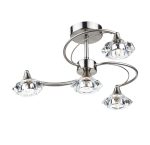 Luther 4lt Semi Flush Satin Chrome Crystal