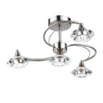 Luther 4lt Semi Flush Satin Chrome Crystal