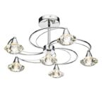 Luther 6lt Semi Flush Polished Chrome Crystal