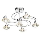 Luther 6lt Semi Flush Polished Chrome Crystal