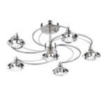 Luther 6lt Semi Flush Satin Chrome Crystal